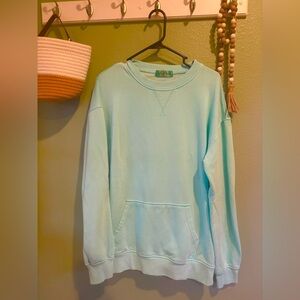 Filly Flair Light Blue Women's Crewneck Sweater w/pocket size L. LIKE NEW!